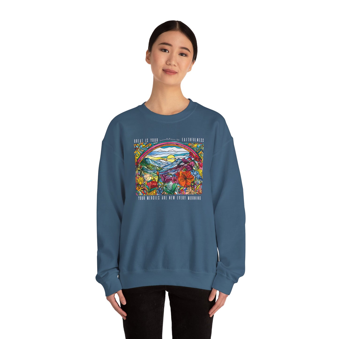 Lamentations 3:23 Stained Glass Crewneck Sweatshirt