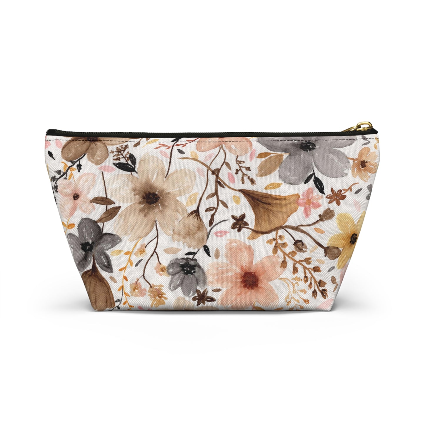 Neutral Floral Accessory Pouch
