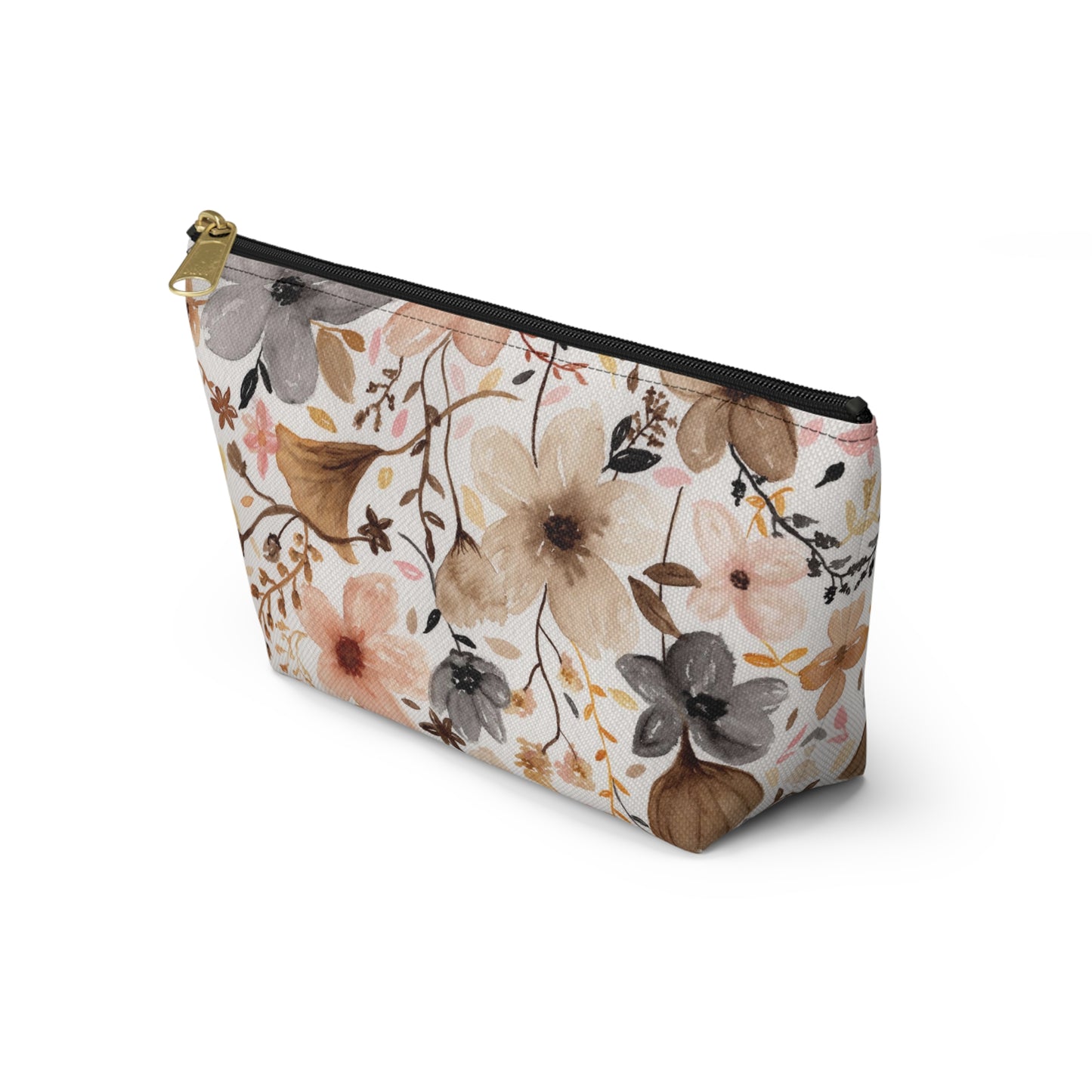 Neutral Floral Accessory Pouch