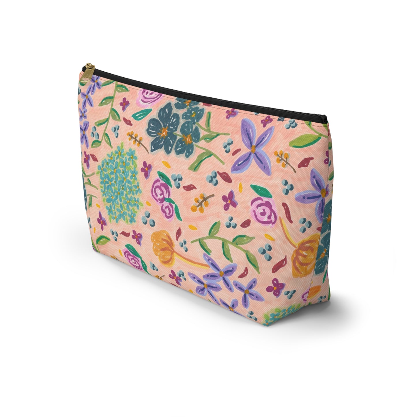 Floral Accessory Pouch — Pastel Wildflower Makeup Bag