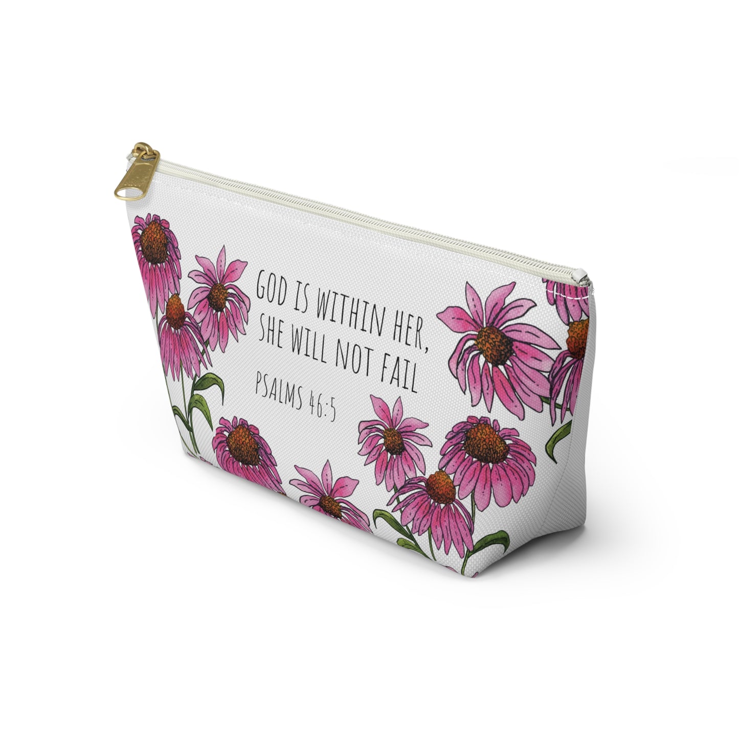 Floral Psalm 46:5 Accessory Pouch