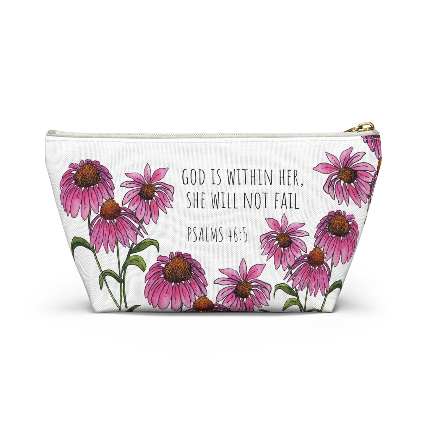 Floral Psalm 46:5 Accessory Pouch