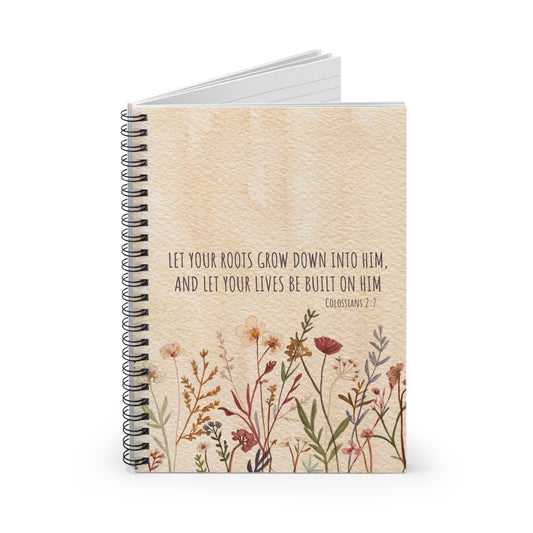 Colossians 2:7 Wildflowers Spiral Notebook