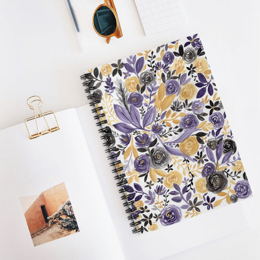 Purple & Gold Floral Notebook