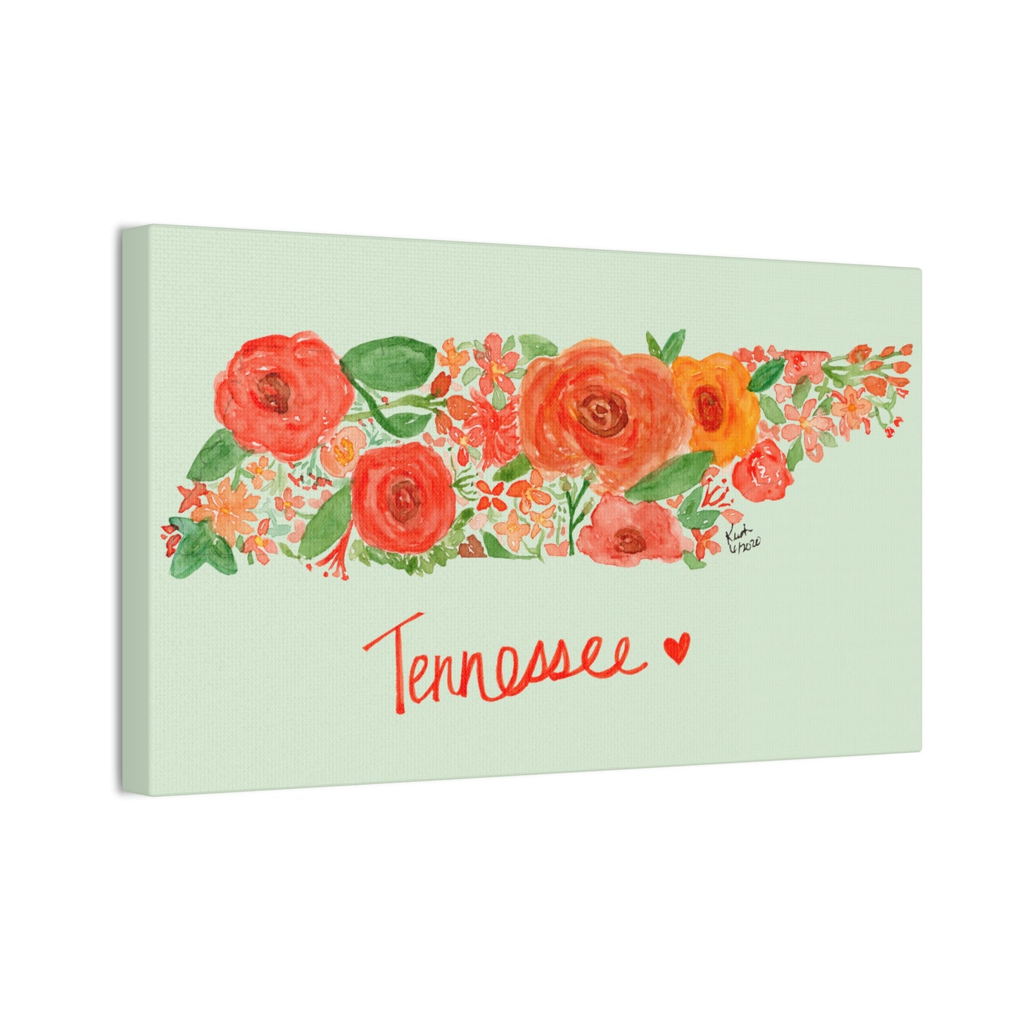 Floral Tennessee - Green Canvas