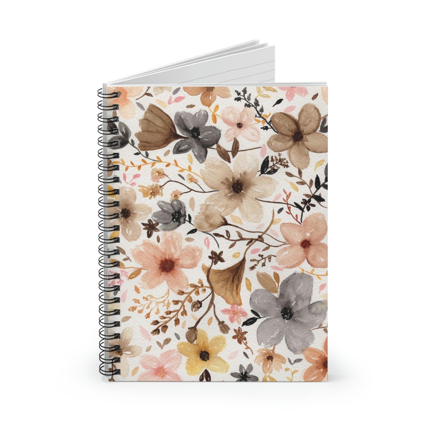 Neutral Floral Spiral Notebook