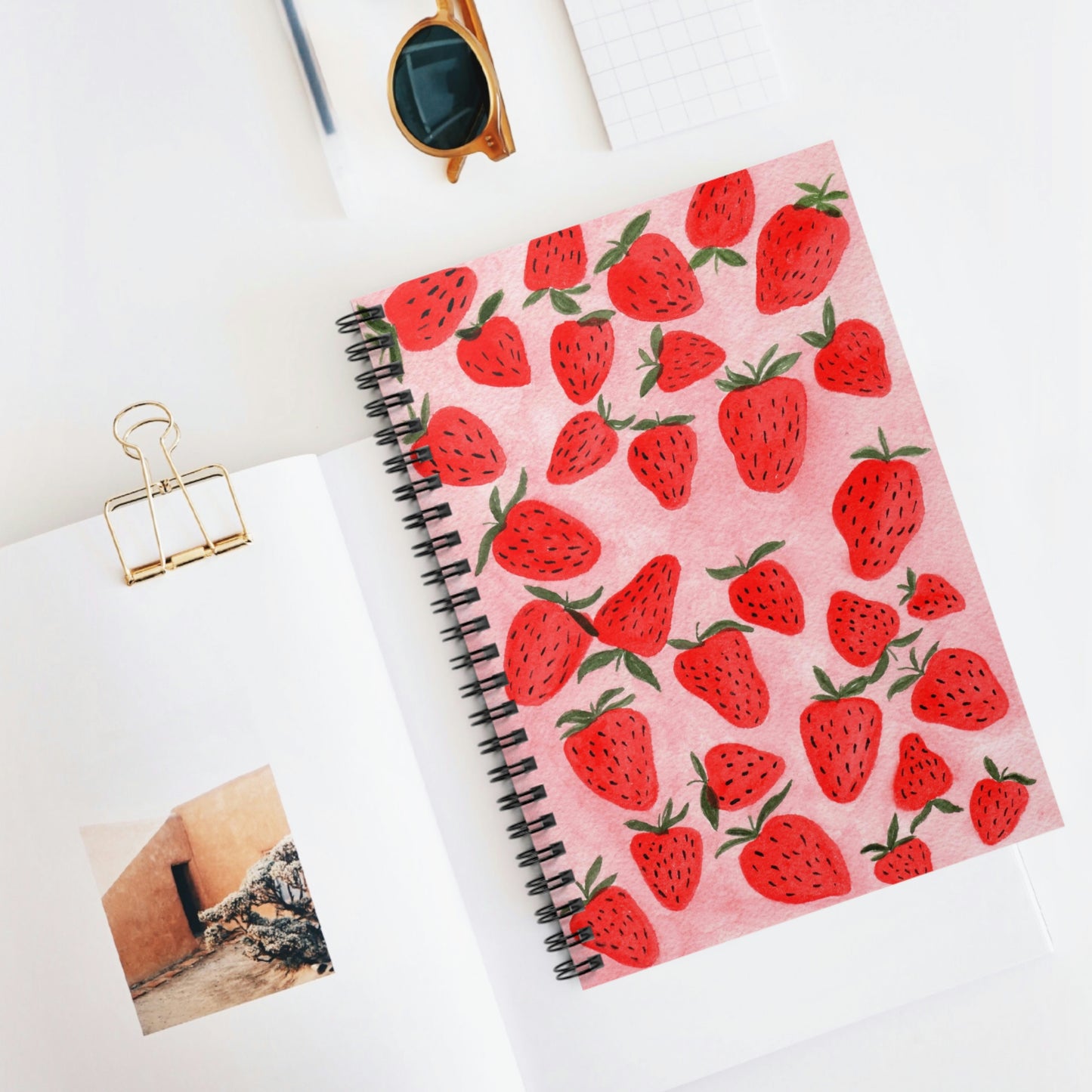 Strawberries Spiral Notebook - Ruled Line